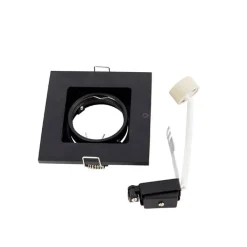 QAZQA Einbaustrahler|Wohnzimmerlampen*Set mit 10 Einbaustrahlern schwarz verstellbar - Qure