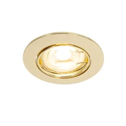 QAZQA Einbaustrahler|Wohnzimmerlampen*Set mit 6 Einbaustrahlern Messing GU10 35 mm - Edu