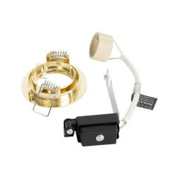 QAZQA Einbaustrahler|Wohnzimmerlampen*Set mit 6 Einbaustrahlern Messing GU10 35 mm - Edu