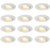 QAZQA Einbaustrahler|Wohnzimmerlampen*Set mit 12 Einbaustrahlern weiß GU10 35 mm - Edu