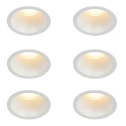 QAZQA Schlafzimmerlampen|Küchenlampen*Set mit 6 Einbaustrahlern weiß GU10 35mm IP44 - Dept