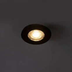 QAZQA Schlafzimmerlampen|Küchenlampen*Set mit 5 Einbaustrahlern schwarz 3-Stufen-Dimmbar IP44 - Ulo