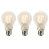 LUEDD Preisvorteil Auf Leuchtmittel|Filament Lampen*Set mit 3 E27-LED-Lampen mit gedrehtem Glühfaden, A60, klar, 3 W, 210 lm, 2200 K