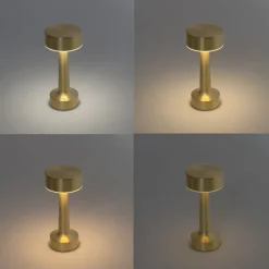 QAZQA Gartenbeleuchtung|Led-Außenleuchten*Set mit 2 goldenen RGBW-wiederaufladbaren Tischlampen - Isobel