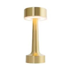 QAZQA Gartenbeleuchtung|Led-Außenleuchten*Set mit 2 goldenen RGBW-wiederaufladbaren Tischlampen - Isobel