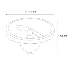 LUEDD Preisvorteil Auf Leuchtmittel|Led Lampen*Set mit 5 GU10 dimmbare LED-Lampe AR111 weiß 11W 810 lm 2700K
