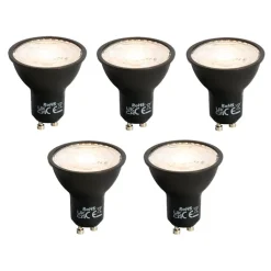 LUEDD Led Lampen|Preisvorteil Auf Leuchtmittel*Set mit 5 GU10 LED-Lampe schwarz 7W 610 lm 3000K
