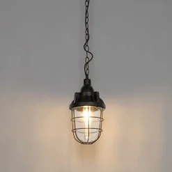 QAZQA Küchenlampen|Esszimmerlampen*Set mit 3 Industrie-Hängelampen schwarz - Cabin