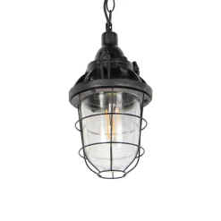 QAZQA Küchenlampen|Esszimmerlampen*Set mit 3 Industrie-Hängelampen schwarz - Cabin