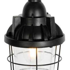 QAZQA Küchenlampen|Esszimmerlampen*Set mit 3 Industrie-Hängelampen schwarz - Cabin