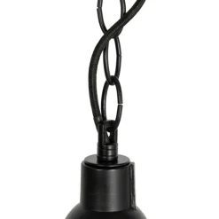 QAZQA Küchenlampen|Esszimmerlampen*Set mit 3 Industrie-Hängelampen schwarz - Cabin