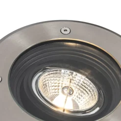 QAZQA Gartenbeleuchtung|Bodenstrahler Außen*Set mit 6 modernen Außen-Bodenscheinwerfern Stahl AR70 verstellbar IP65 - Delux