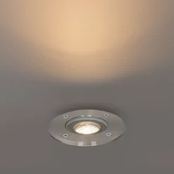 QAZQA Gartenbeleuchtung|Bodenstrahler Außen*Set mit 6 modernen Außen-Bodenspots Stahl 35 mm verstellbar IP65 - Delux