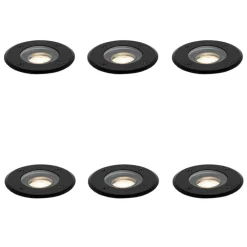 QAZQA Gartenbeleuchtung|Bodenstrahler Außen*Set mit 6 modernen Außen-Bodenspothlights schwarz 35 mm verstellbar IP65 - Delux