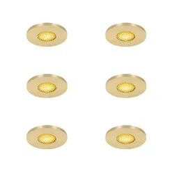 QAZQA Außenstrahler|Einbaustrahler*Set mit 6 modernen Badezimmer-Einbaustrahlern Gold IP54 - Shed Honey