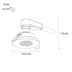 QAZQA Außenstrahler|Einbaustrahler*Set mit 6 modernen Badezimmer-Einbaustrahlern Gold IP54 - Shed Honey