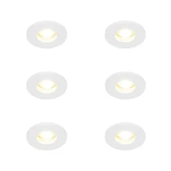 QAZQA Gartenbeleuchtung|Badezimmerlampen*Set mit 6 modernen Badezimmer-Einbauspots weiß - Shed