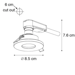 QAZQA Gartenbeleuchtung|Badezimmerlampen*Set mit 6 modernen Badezimmer-Einbauspots weiß - Shed