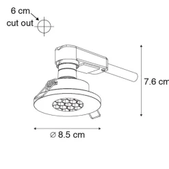 QAZQA Gartenbeleuchtung|Badezimmerlampen*Set mit 6 modernen Badezimmer-Einbaustrahlern Weiß IP54 - Shed Honey
