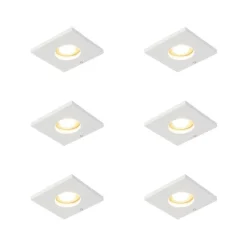 QAZQA Gartenbeleuchtung|Badezimmerlampen*Set mit 6 modernen Badezimmer-Einbaustrahlern weiß - Doku