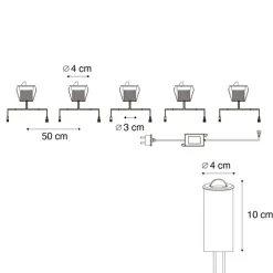 QAZQA Gartenbeleuchtung|Led-Außenleuchten*Set mit 5 modernen Bodeneinbaustrahlern weiß inkl. LED IP67 - Linsey