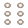 QAZQA Gartenbeleuchtung|Badezimmerlampen*Set mit 6 modernen Einbauspots Stahl rund IP44 - Xena