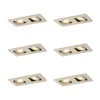 QAZQA Einbaustrahler|Wohnzimmerlampen*Set mit 6 modernen Einbaustrahlern Beige GU10 50mm Verstellbar 2-Lichter - Qure