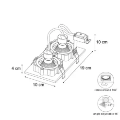 QAZQA Einbaustrahler|Wohnzimmerlampen*Set mit 6 modernen Einbaustrahlern Beige GU10 50mm Verstellbar 2-Lichter - Qure