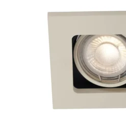 QAZQA Einbaustrahler|Wohnzimmerlampen*Set mit 6 modernen Einbaustrahlern Beige GU10 50mm Verstellbar 2-Lichter - Qure