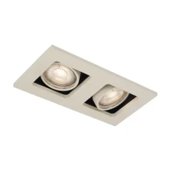 QAZQA Einbaustrahler|Wohnzimmerlampen*Set mit 6 modernen Einbaustrahlern Beige GU10 50mm Verstellbar 2-Lichter - Qure