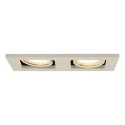 QAZQA Einbaustrahler|Wohnzimmerlampen*Set mit 6 modernen Einbaustrahlern Beige GU10 50mm Verstellbar 2-Lichter - Qure