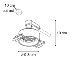 QAZQA Einbaustrahler|Wohnzimmerlampen*Set mit 6 modernen Einbaustrahlern Weiß Trimless - Impact 70