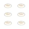 QAZQA Einbaustrahler|Wohnzimmerlampen*Set mit 6 modernen Einbaustrahlern weiß AR70 - Dept