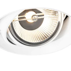 QAZQA Einbaustrahler|Wohnzimmerlampen*Set mit 6 modernen Einbaustrahlern Weiß GU10 AR111 Rund Trimless - Oneon