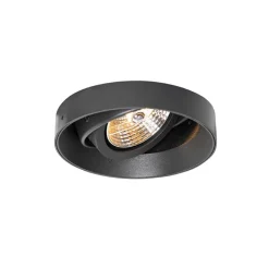 QAZQA Einbaustrahler|Wohnzimmerlampen*Set mit 6 modernen Einbaustrahlern schwarz GU10 AR70 rund randlos - Oneon