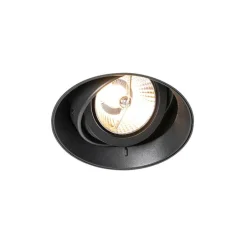 QAZQA Einbaustrahler|Wohnzimmerlampen*Set mit 6 modernen Einbaustrahlern schwarz GU10 AR70 rund randlos - Oneon