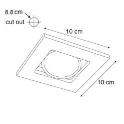 QAZQA Schlafzimmerlampen|Küchenlampen*Set mit 6 modernen Einbaustrahlern schwarz verstellbar - Qure