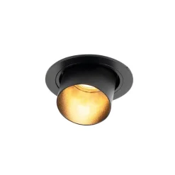 QAZQA Einbaustrahler|Wohnzimmerlampen*Set mit 6 modernen Einbaustrahlern schwarz rund schwenkbar - Installa