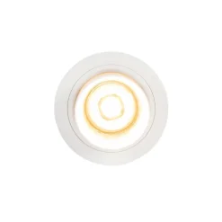 QAZQA Einbaustrahler|Wohnzimmerlampen*Set mit 6 modernen Einbaustrahlern Weiß Rund Kippbar - Installa