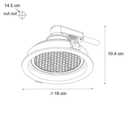QAZQA Einbaustrahler|Wohnzimmerlampen*Set mit 6 modernen Einbaustrahlern Gold Verstellbar - Coop 111 Honey