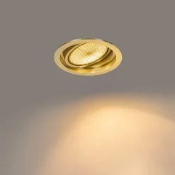 QAZQA Einbaustrahler|Wohnzimmerlampen*Set mit 6 modernen Einbaustrahlern Gold Verstellbar - Coop 111 Honey