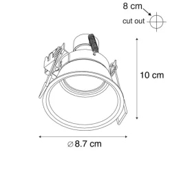 QAZQA Einbaustrahler|Wohnzimmerlampen*Set mit 6 modernen Einbaustrahlern Gold - Dept