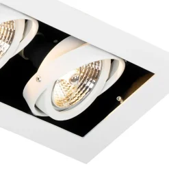 QAZQA Schlafzimmerlampen|Küchenlampen*Set mit 6 modernen Einbaustrahlern Weiß 2-flammig Verstellbar - Oneon 70