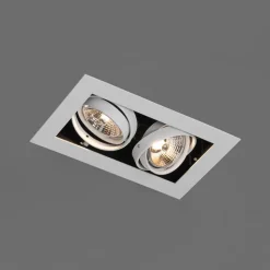 QAZQA Schlafzimmerlampen|Küchenlampen*Set mit 6 modernen Einbaustrahlern Weiß 2-flammig Verstellbar - Oneon 70