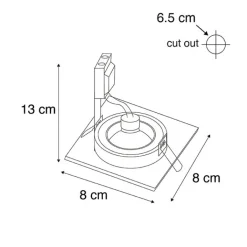 QAZQA Gartenbeleuchtung|Badezimmerlampen*Set mit 6 modernen Einbaustrahlern Gold Quadratisch IP44 - Xena