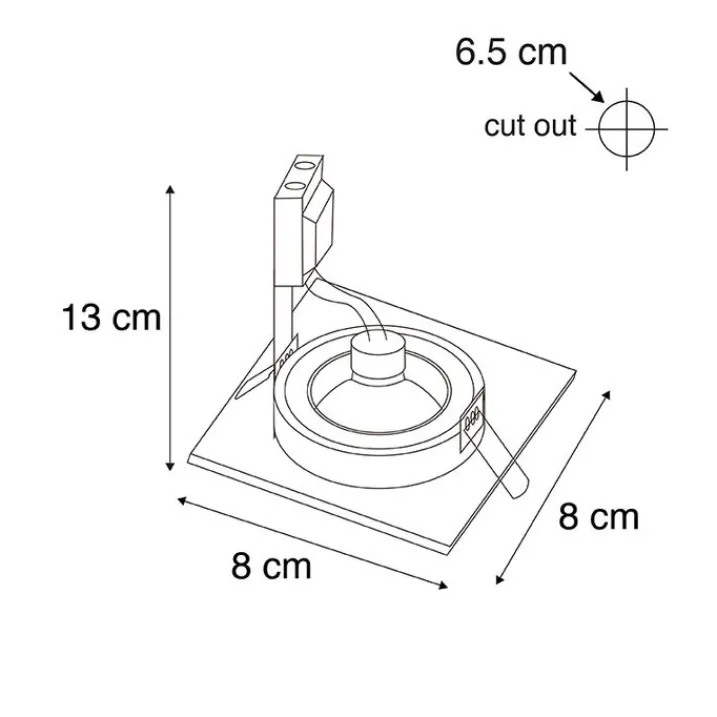 QAZQA Gartenbeleuchtung|Badezimmerlampen*Set mit 6 modernen Einbaustrahlern Gold Quadratisch IP44 - Xena