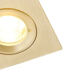 QAZQA Gartenbeleuchtung|Badezimmerlampen*Set mit 6 modernen Einbaustrahlern Gold Quadratisch IP44 - Xena