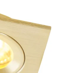 QAZQA Gartenbeleuchtung|Badezimmerlampen*Set mit 6 modernen Einbaustrahlern Gold Quadratisch IP44 - Xena