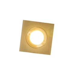 QAZQA Gartenbeleuchtung|Badezimmerlampen*Set mit 6 modernen Einbaustrahlern Gold Quadratisch IP44 - Xena