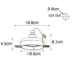 QAZQA Einbaustrahler|Wohnzimmerlampen*Set mit 6 modernen Einbaustrahlern Weiß GU10 Rund Trimless - Oneon Honey